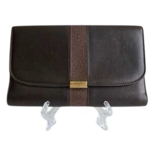 Vintage Coach Mahogany Brown Leather Bridle Compact Clutch